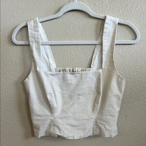 Z Supply Cream Smocked Crop Tank Top